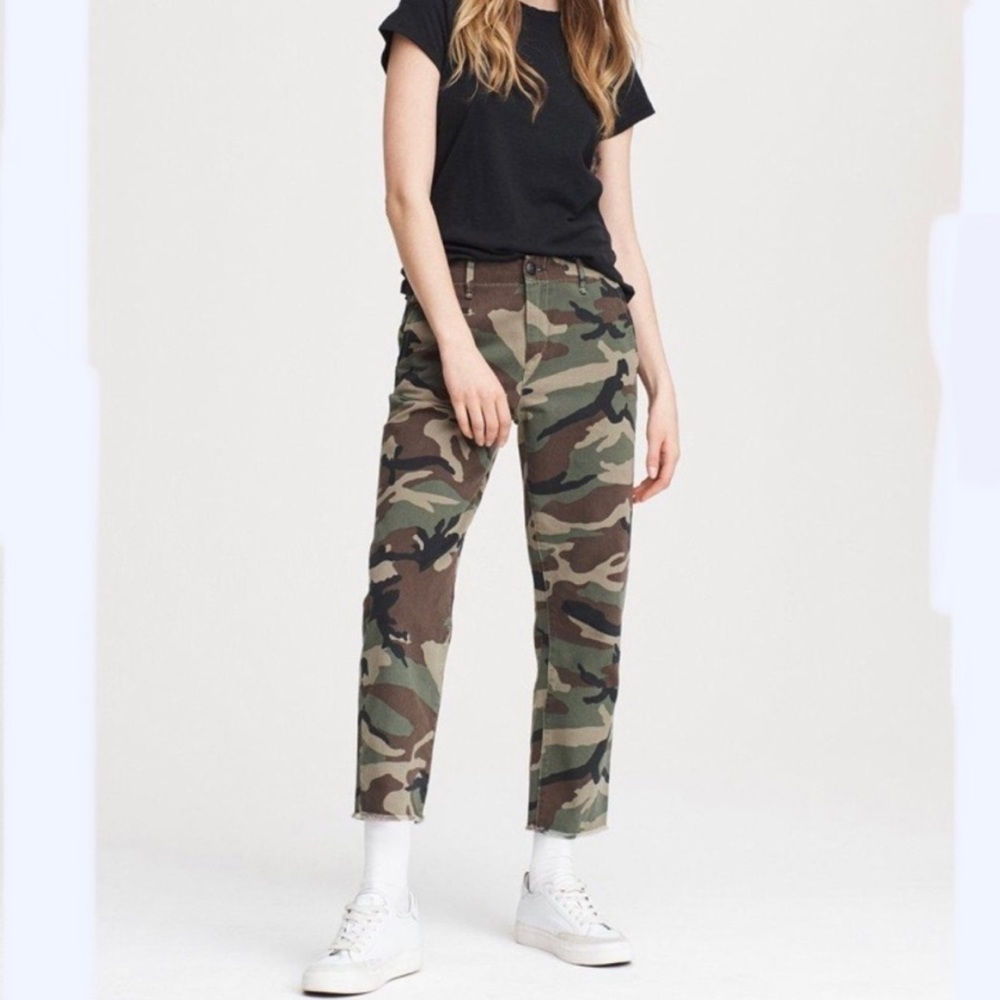 Rag & Bone Buckley Chino Camo Pants Raw Hem. Cropped. Size 27